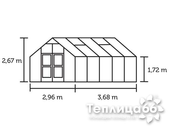 Теплица Juliana Premium Anthracite, ширина 2,96 метра